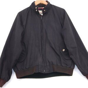 Y2K Vintage Sears Roebuck Jacket L Black Plaid Lined Zipper Front Mens Outerwear